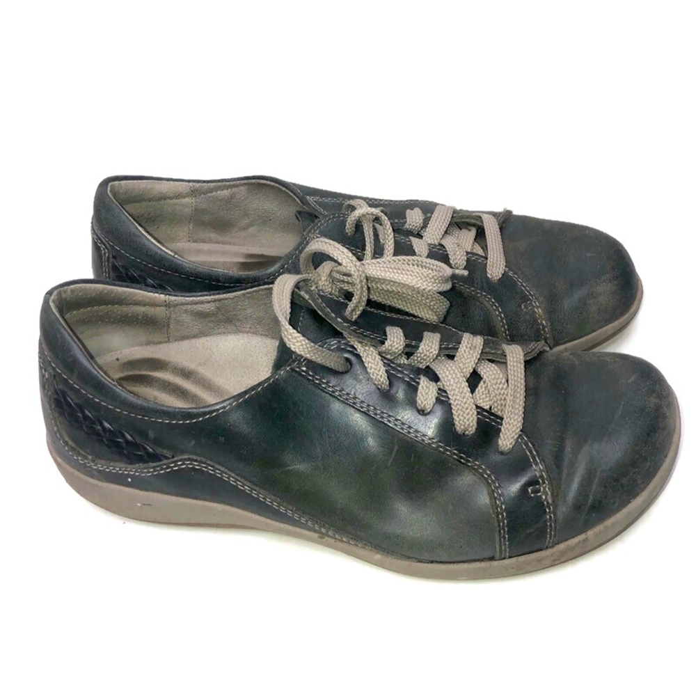 Aetrex Womens Dana Oxford Lace Up Sneakers 8.5 black leather